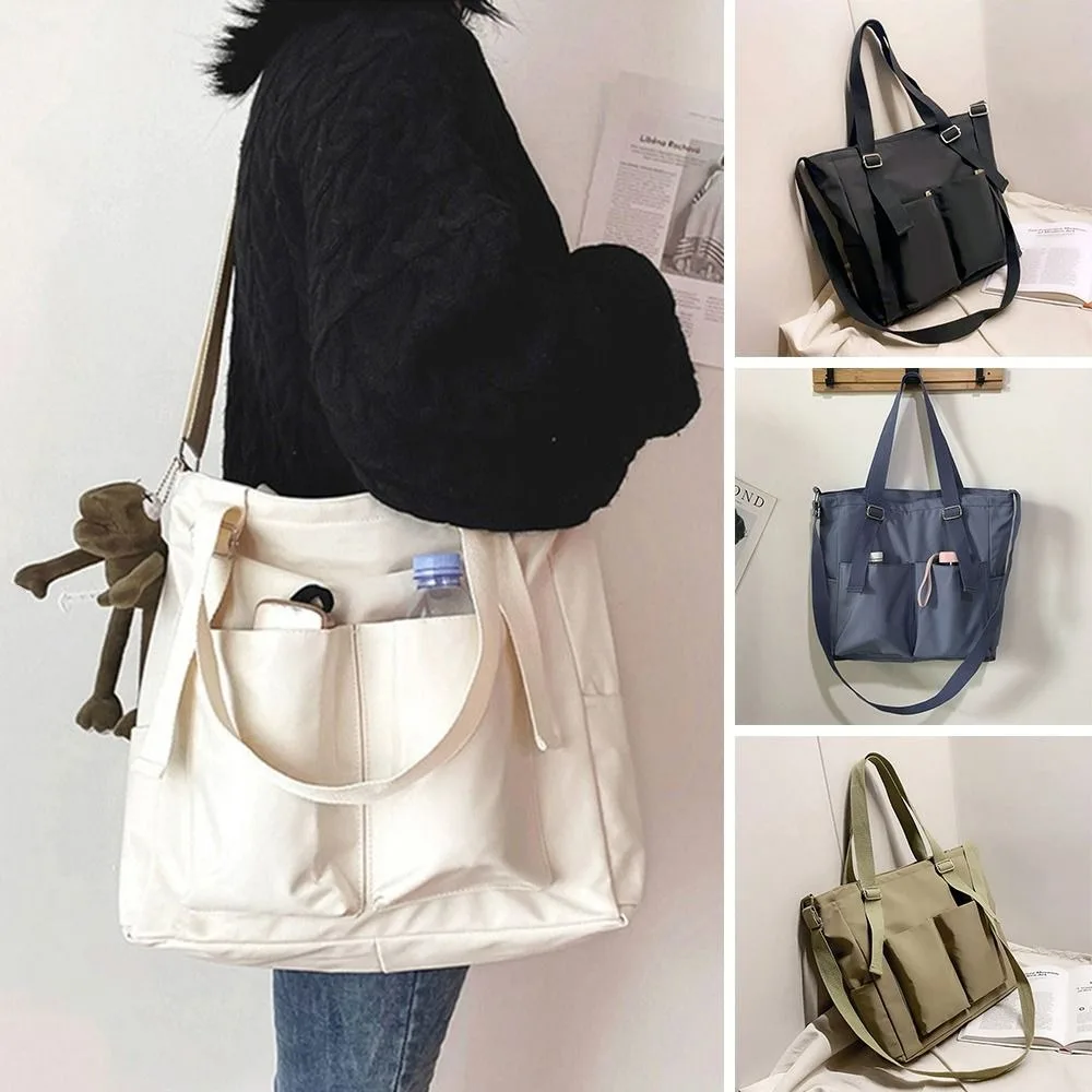 Borsa in tela di Nylon moda borse a tracolla con cerniera di grande capacità borse Casual impermeabili in tinta unita da donna