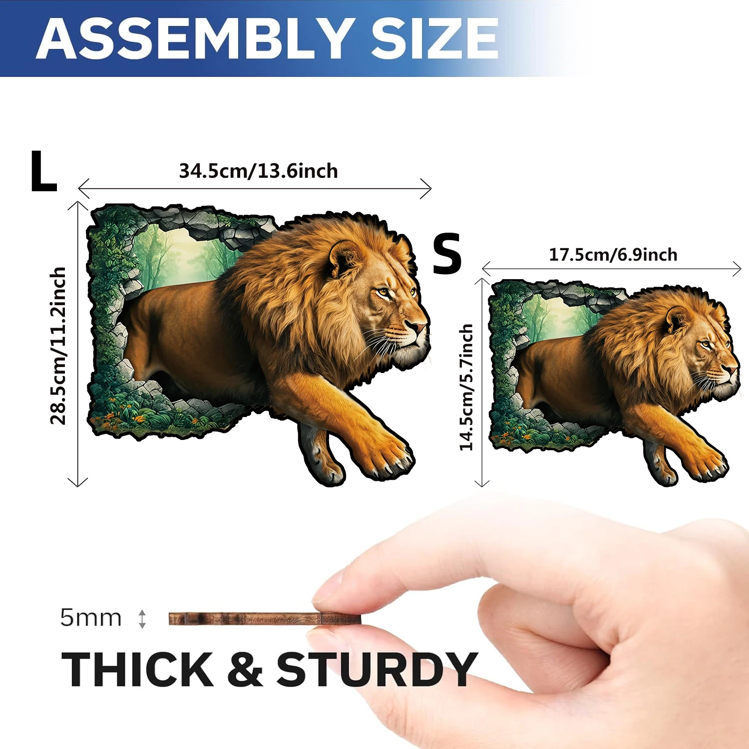 3D Visual Lion Alien Form Wooden Jigsaw Puzzle, Uniquely Irregular Animal Shaped Wooden Puzzle For Adults, Perfect Birthday Gift