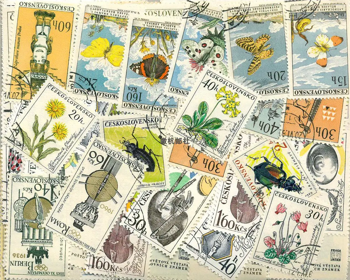 Vintage Czechoslovakia Used Postage Stamps 50/100Pcs Original Postmark All Different Good Condition For Hobby Collectors