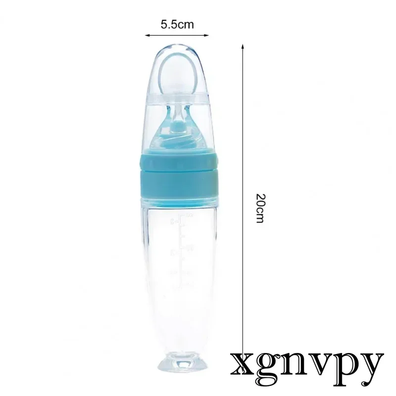 Xgnvpy Conjunto de alimentador de colher de silicone para bebê, conta-gotas de medicina, talheres para crianças, adequado para crianças