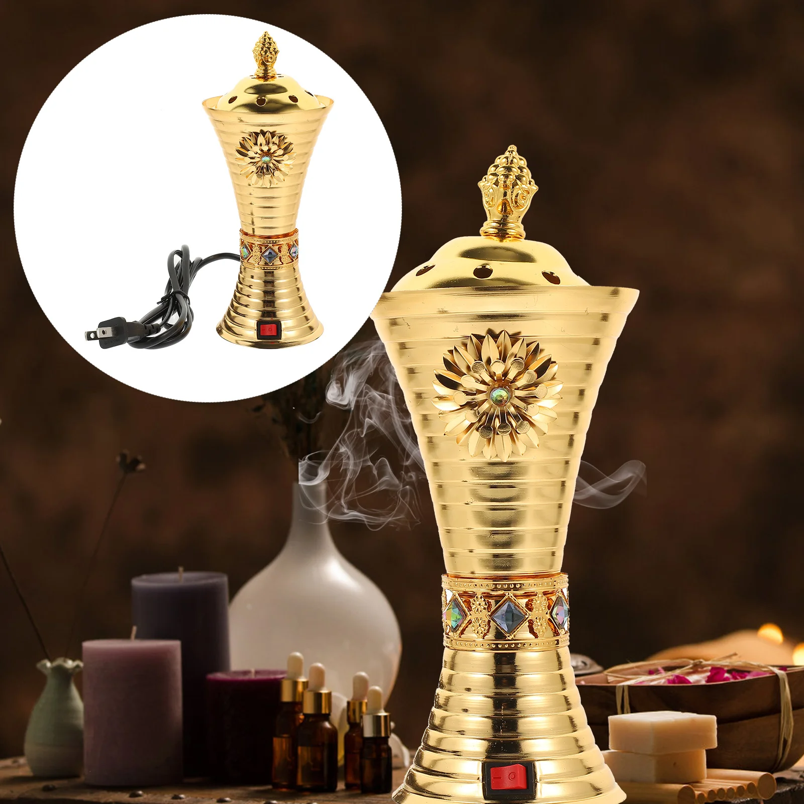 

Plug-in Incense Burner Aroma Middle East Censer Holder Retro Iron Reusable