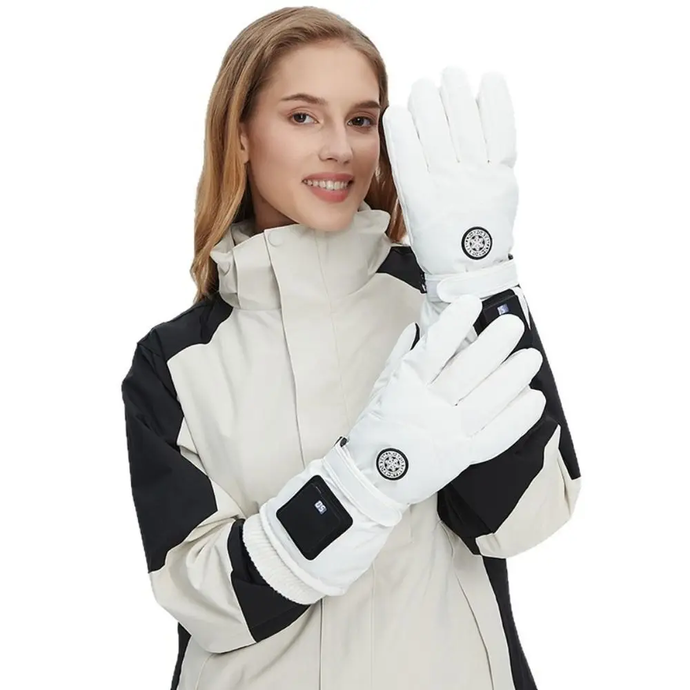 Windproof Smart Heated Gloves 3 Heating Levels Waterproof Heating Gloves Thickening And Velvet Cold-Proof Winter Heated Gloves