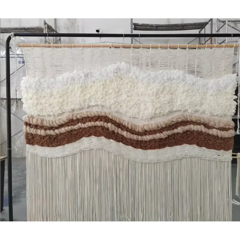 Large Bohemian Fiber Modern Hand Crochet Custom Weaving Tapestry Art Home Decoration Luxury Wall Hanging