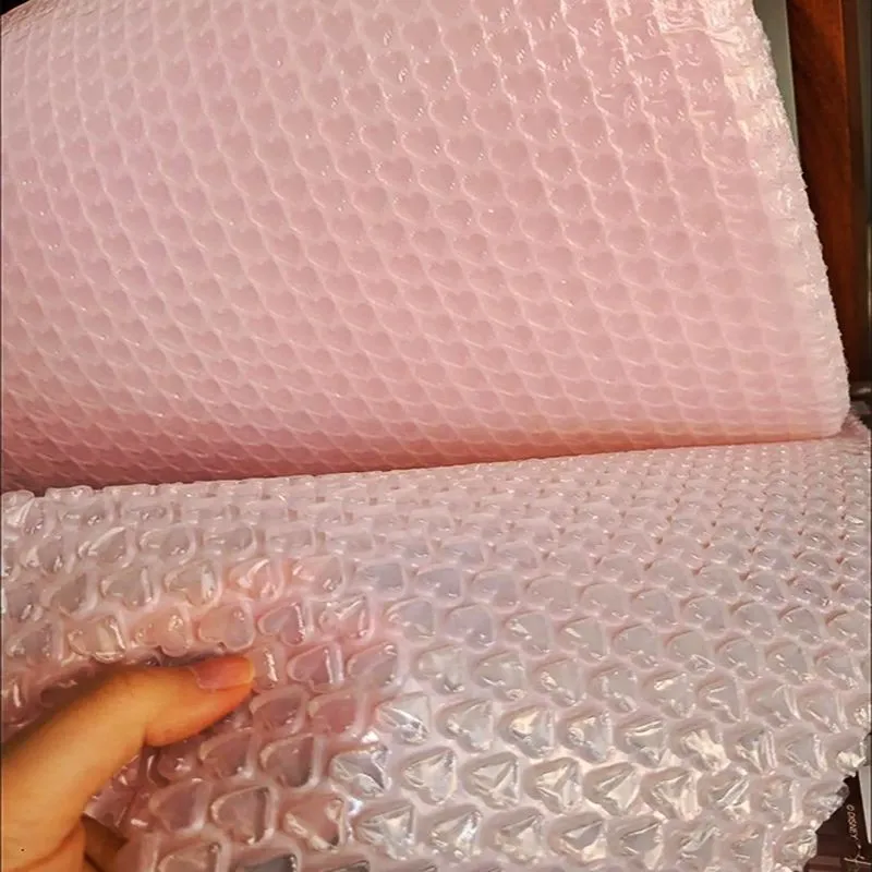 [ ]Colored Loving Bubble Thickened Anti-Vibration Pad Packaging Film Pink Heart-Shaped Foam Paper