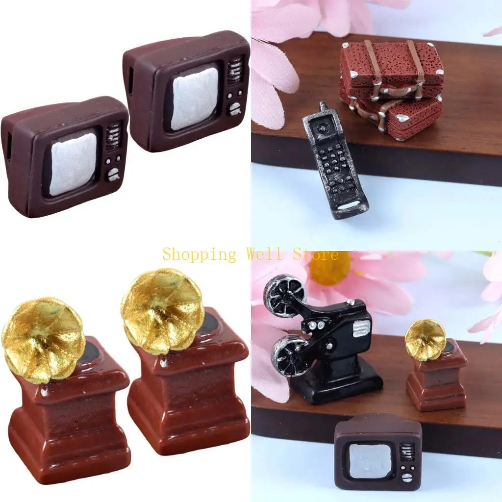 KX4B 2Pcs Mini Appliance Ornaments Plastic Resin Furniture Decors Gift for Home Office