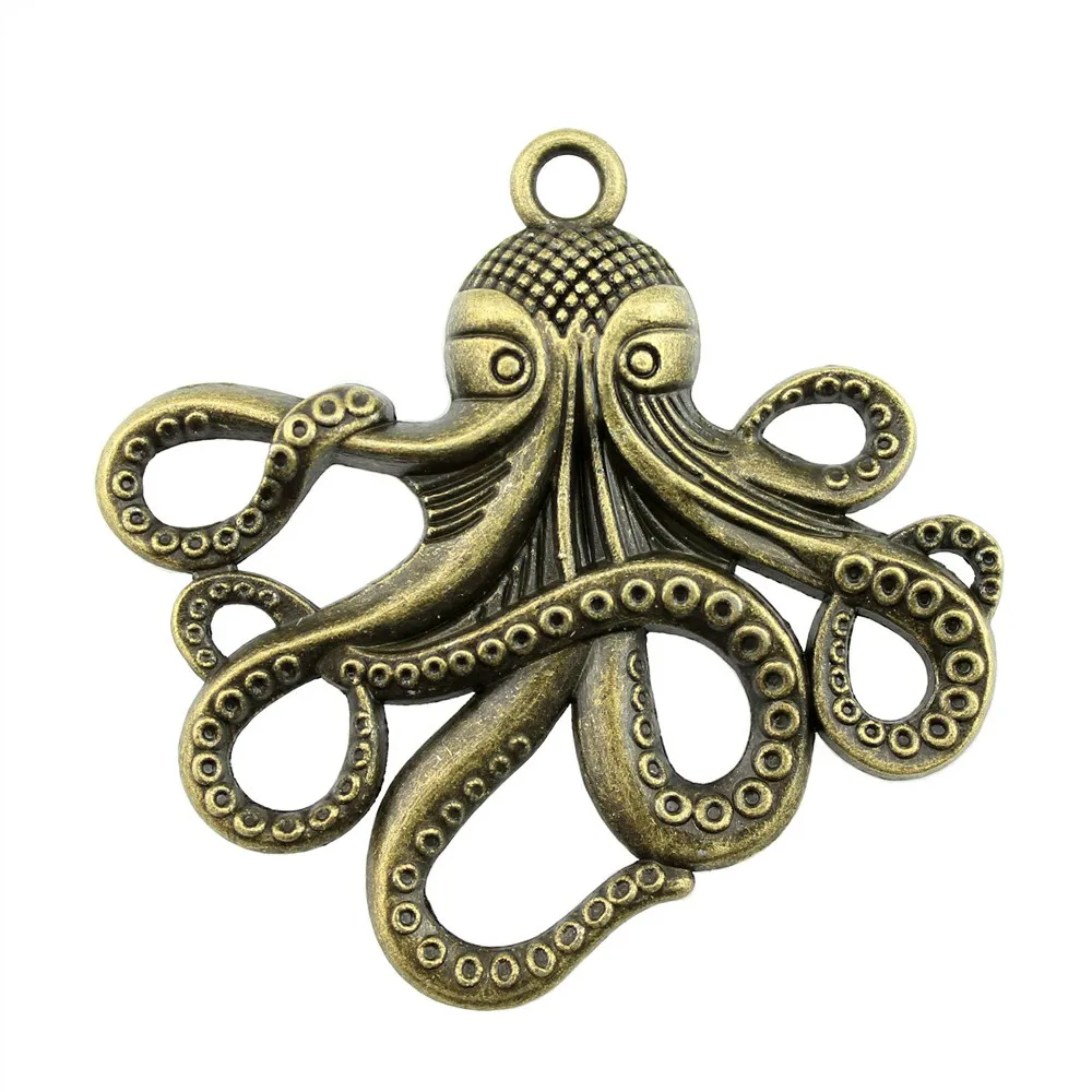 2pcs 59x57mm 2 Colors Big Octopus Pendants Large Octopus Pendants Octopus Charm