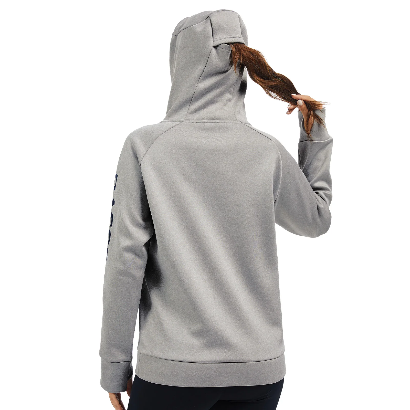 BASSDASH Women’s Fleece Fishing Hoodie with Neck Gaiter Water Resistant Performance Hiking Sweatshirt Pullover
