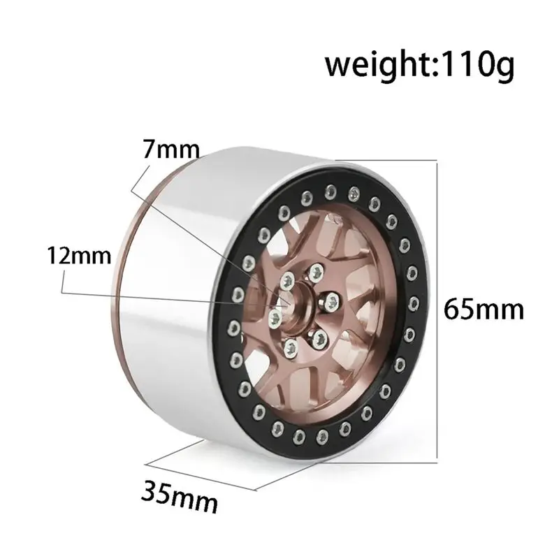

Колесный диск с металлическим бедлоком (2.2 дюйма) для радиоуправляемых краулеров 1/10 Axial SCX10, Wraith, Capra, RR10, RBX10, Traxxas TRX4, серебристый