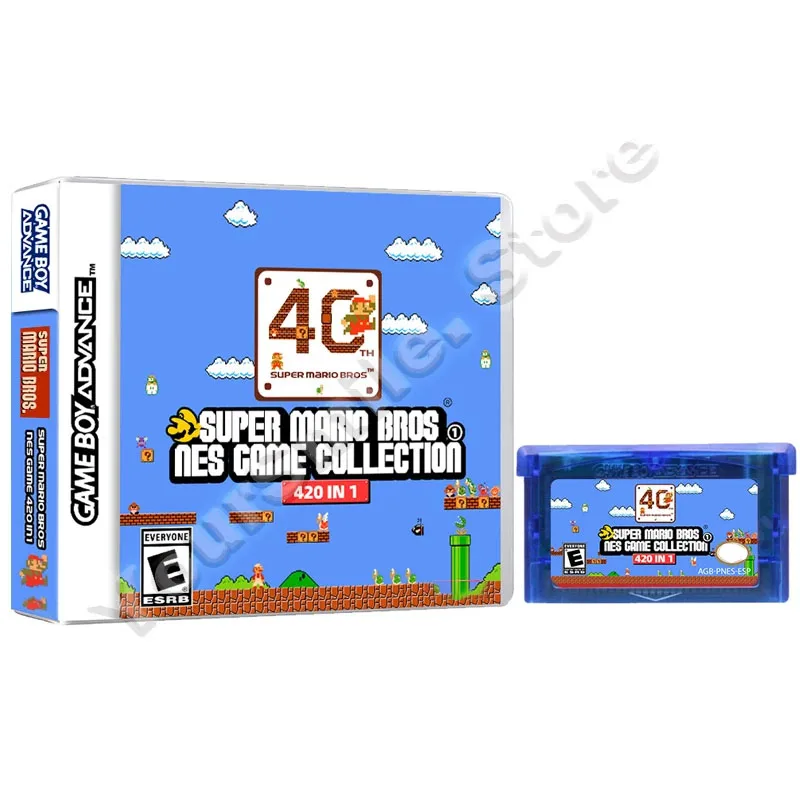 GBA Game Card Super Mario 40th Anniversary Cartridge Video Game Console Card  Series 420 450 In 1 New Game Collection Gifts Toys