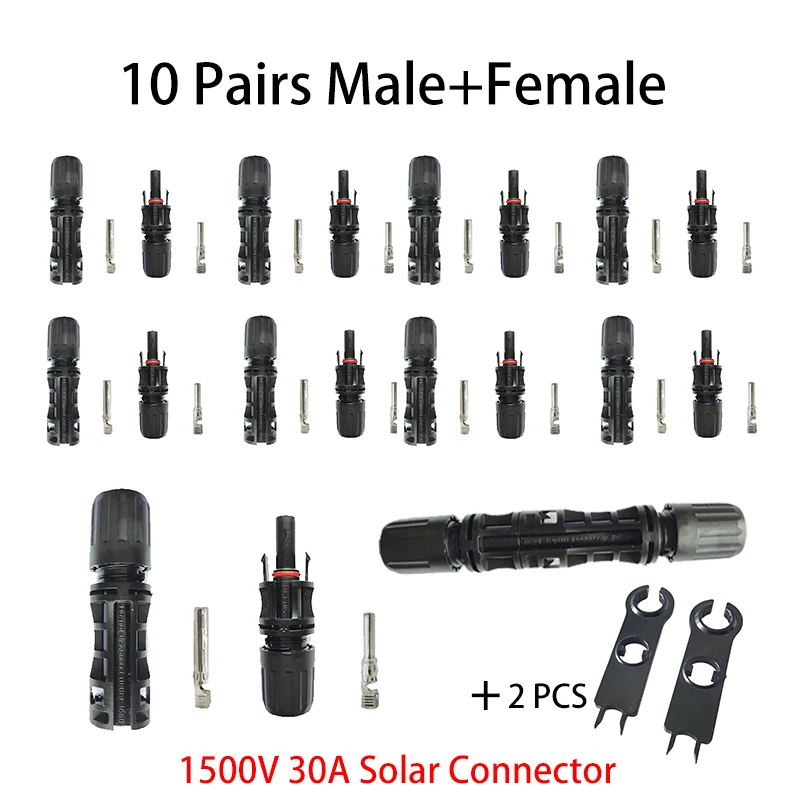 10/5 pairs 1500V 30A or 50A Waterproof Wire Connector Electrical Solar Cable Connect For PV Male And Female For 2.5/ 4/6/10mm2