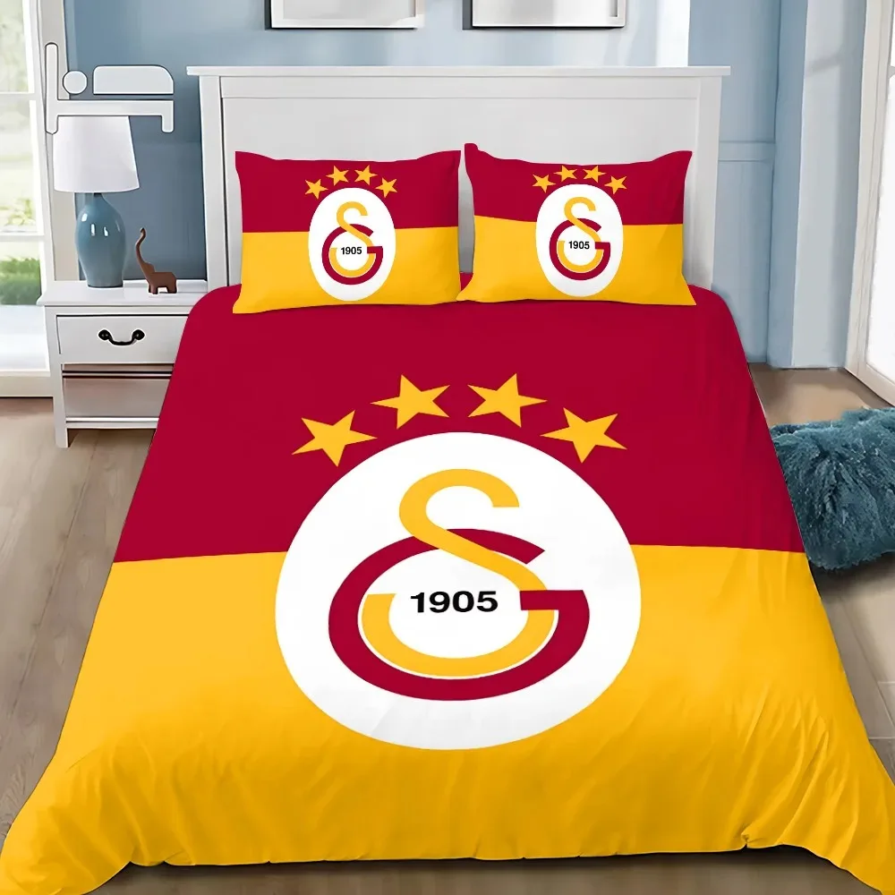 Galatasaray طقم سرير مطبوع ثلاثي الأبعاد ، شعار نادي كرة القدم غطاء لحاف سادات للكبار فتاة صبي هدية ، هدية عيد ميلاد