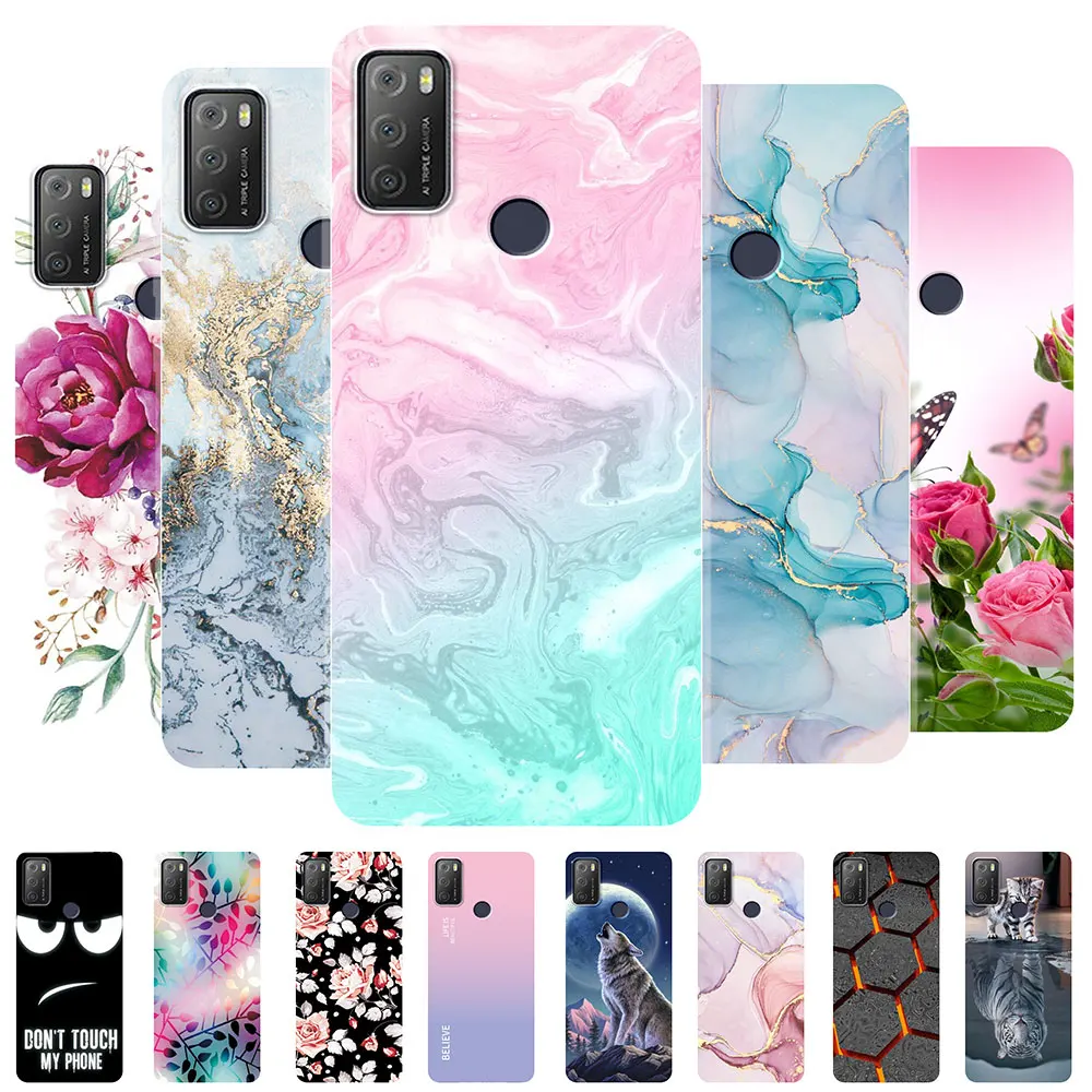 Funda para Alcatel 1S 2021 3L 2021, Fundas 1S 2021, funda trasera de silicona suave transparente para teléfono Alcatel 3L 2021, funda de TPU para parachoques