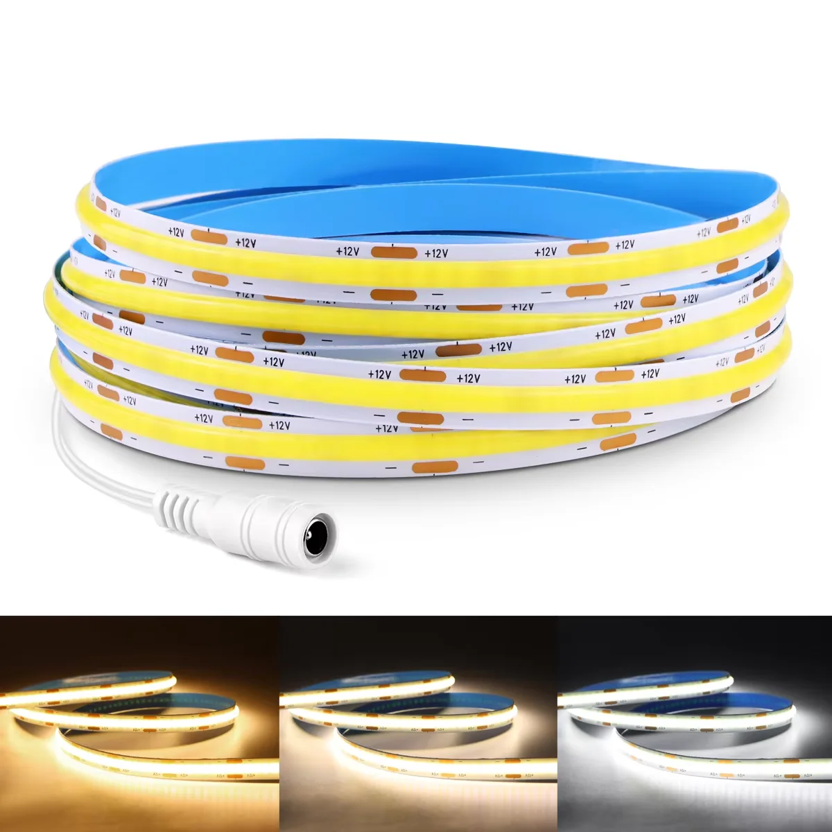 

12V 24V COB LED Strip Light 320LEDs/M High Density Flexible 8mm FOB Tape Lights 1-10M RA90 Warm Nature Cold White Linear Ribbon