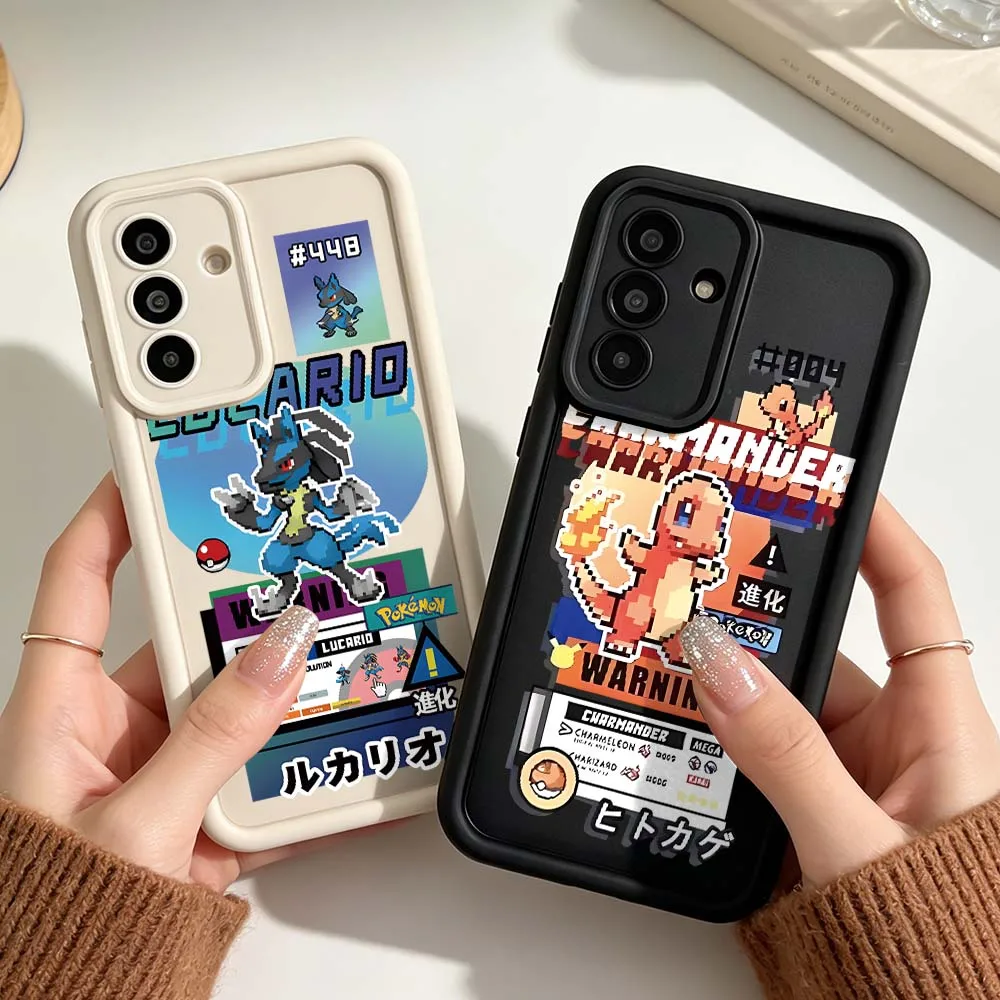 P-Pokemons L-Lucarios Luxury Phone Case For Samsung A25 A26 A33 A57 A35 A36 A37 A51 A52 A53 A54 A55 A57 A72 A73 5G Eye Ladder