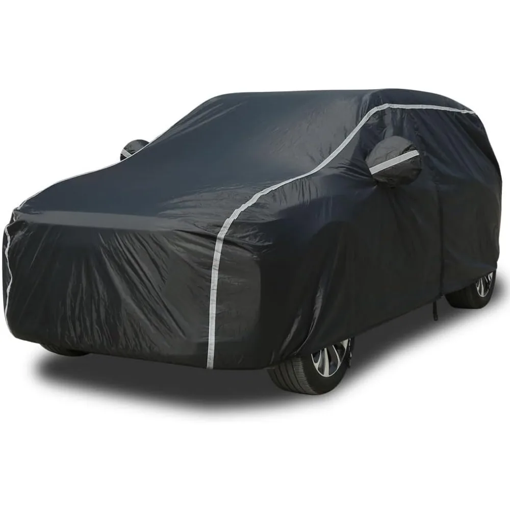 

Waterproof All-Weather SUV Car Cover with Zipper Door, UV Protection & Windproof Straps, Universal Fit 206"-215"