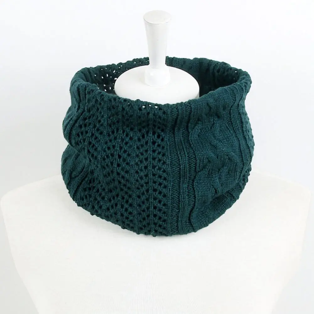 Winter Warm Knitted Neck Warmer Unisex Thick Solid Color Scarf Outdoor Thermal Collar Snood Windproof Protection Gaiter
