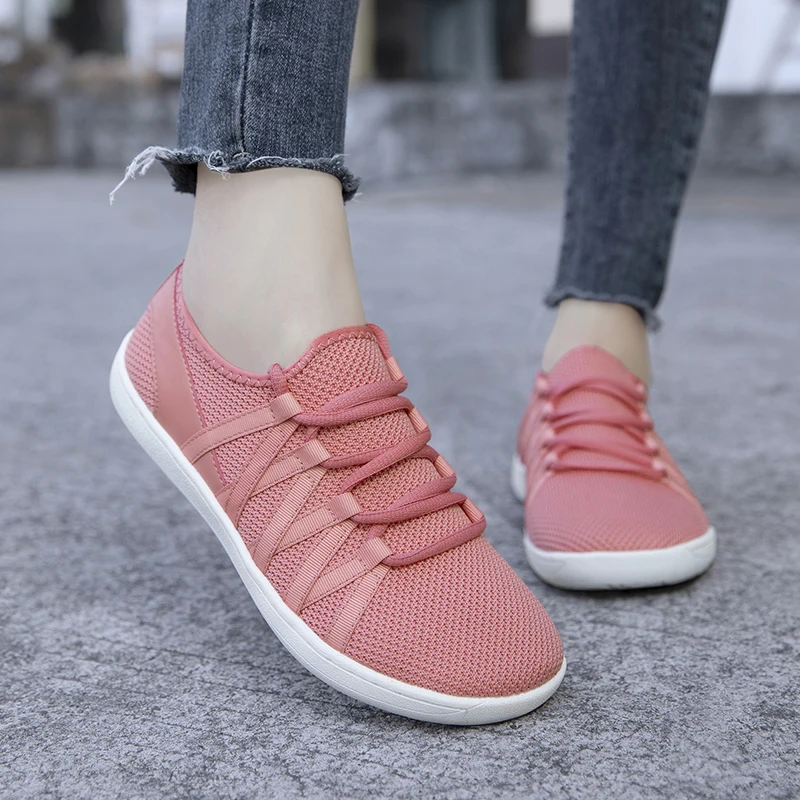 Wide Toe Shoes For Women Minimalist Breathable Comfortable Casual Sneakers Anti-slip and Soft Sole Flats Walking Shoe Size 36-42