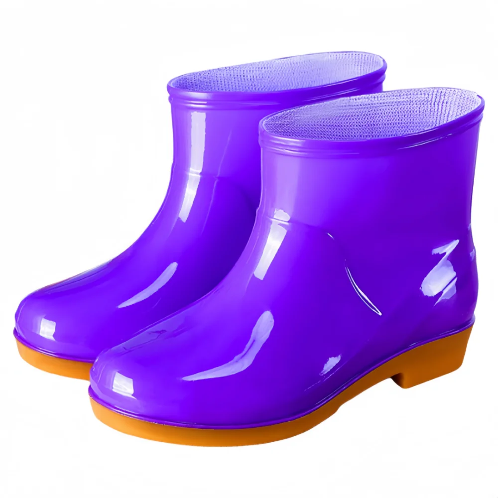 Non-slip Women's Short Rain Boots Low-top Lightweight Garden Rain Shoes Waterproof Durable Water Shoes For Outdoors,Kitchen,Work