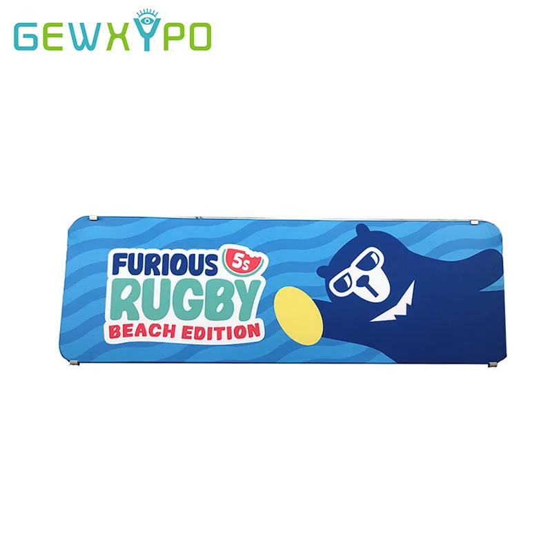 300X100cm Portable Easy Stretch Fabric Rectangular Pop Up A-Frame Advertising Banner Stand With Two Sides Graphics Printing