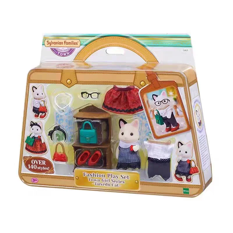 Figuras de Anime originales de Sylvanian Families, conjunto de muebles, conjunto de vehículos, figuras de Ternurines, adorno bonito, regalo de cumpleaños para niños Gril