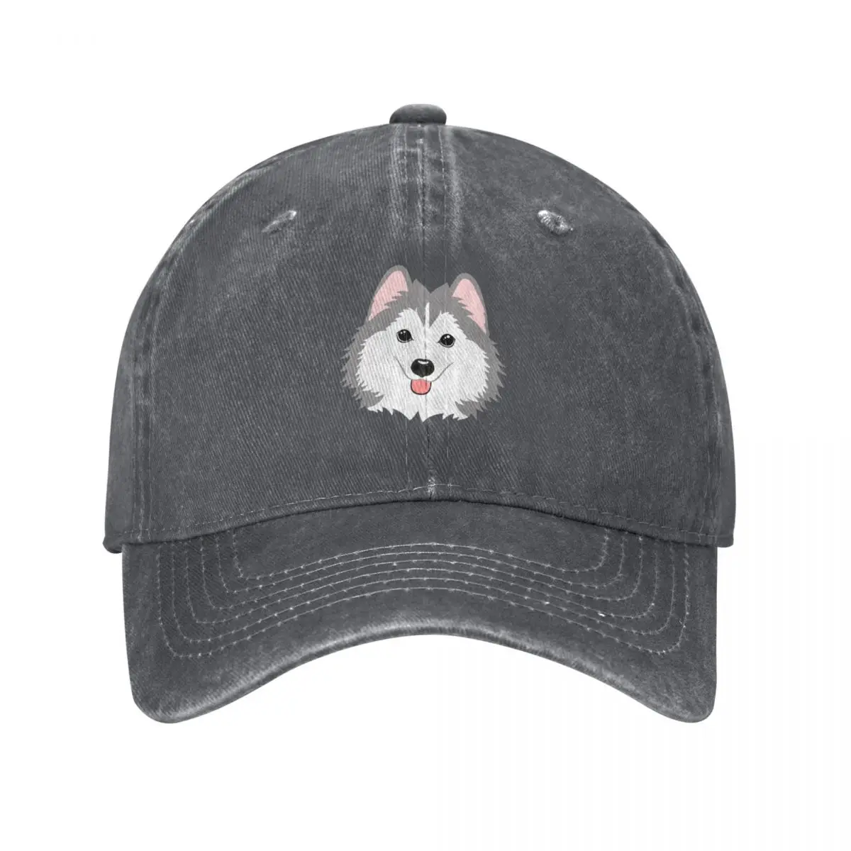 Love Gray Pomsky Pomeranian Husky Baseball Cap birthday Golf Hat Mens Caps Women's