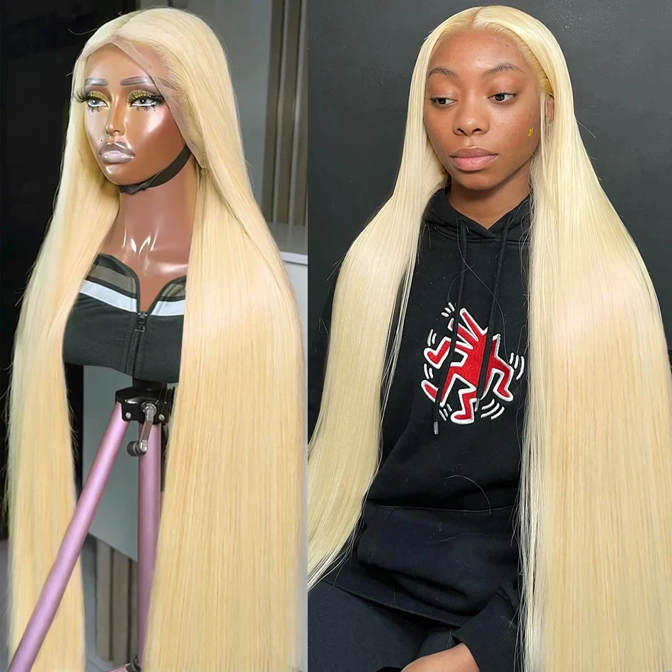 Straight Lace Front Wigs 613 Honey Blonde 13x4  HD Transparent Frontal Wig Pre Plucked Remy Brazilian 613 Human Hair Wig