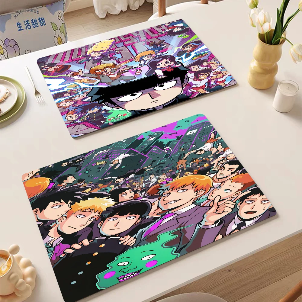 

Anime Mob Psycho 100 Printed Dish Drying Mat Super Absorbent Coffee Drain Pad Tableware Quick Dry Rug Kitchen Placemat