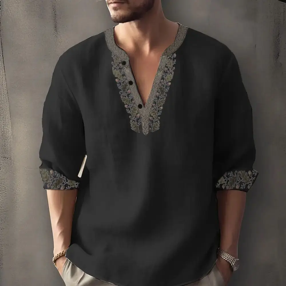 

Retro Men's 3D Printed Long Sved Tirt Oversized Navig Casual Sportswear Set Autumn Seven Sve Length ℃ONLY－III Brand