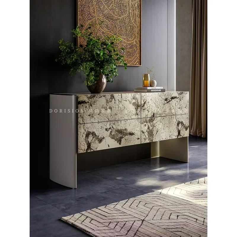 Italian Light Luxury Door Cabinet Living Room Entryway Decoration Simple Modern Bedroom Wall Side Cabinet Paint Chest