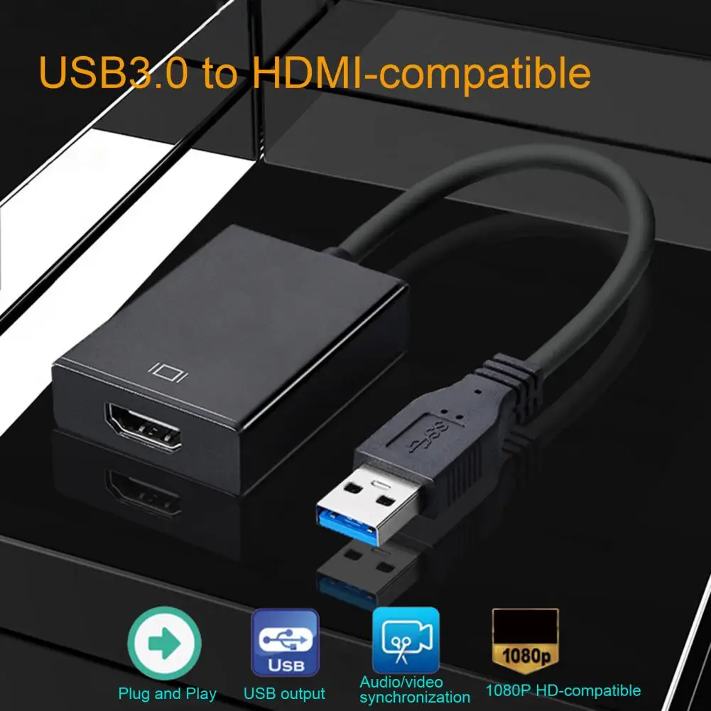 

Converter Adapter Useful Stable Signal Portable Slim USB 3.0 to HDMI-compatible Display Adapter for Home