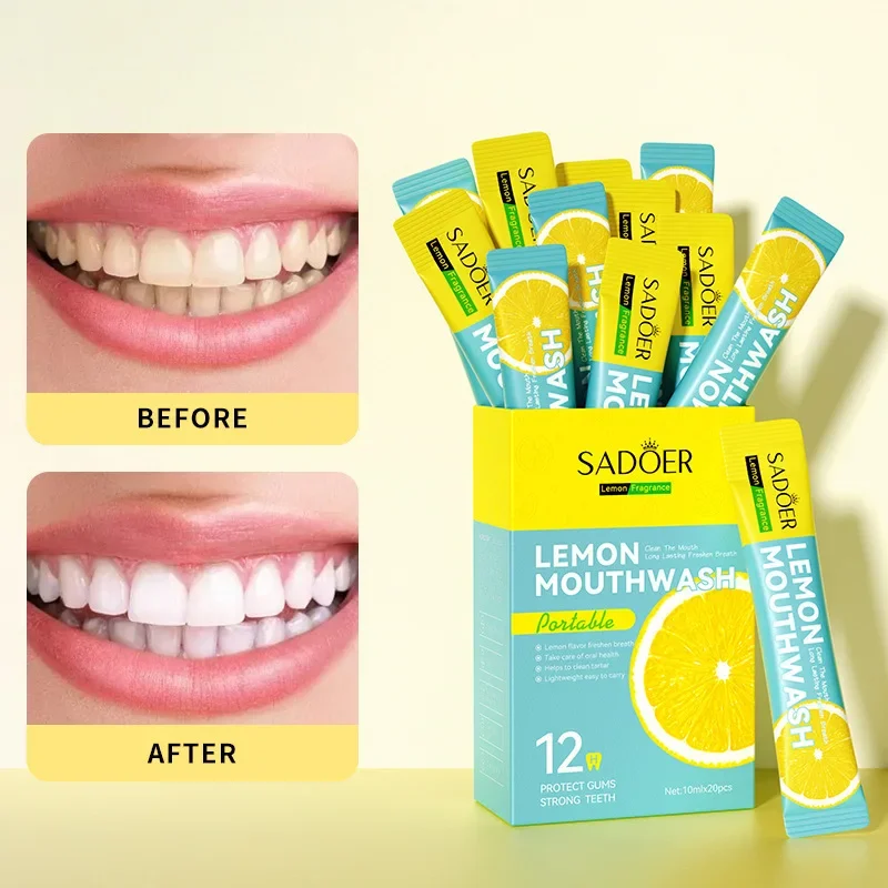Mouthwash Teeth Whitening Lemon Flavor Freshen Your Breath and Clean The Debris Between Teeth Oral Freshening Mouthwash - Image 5