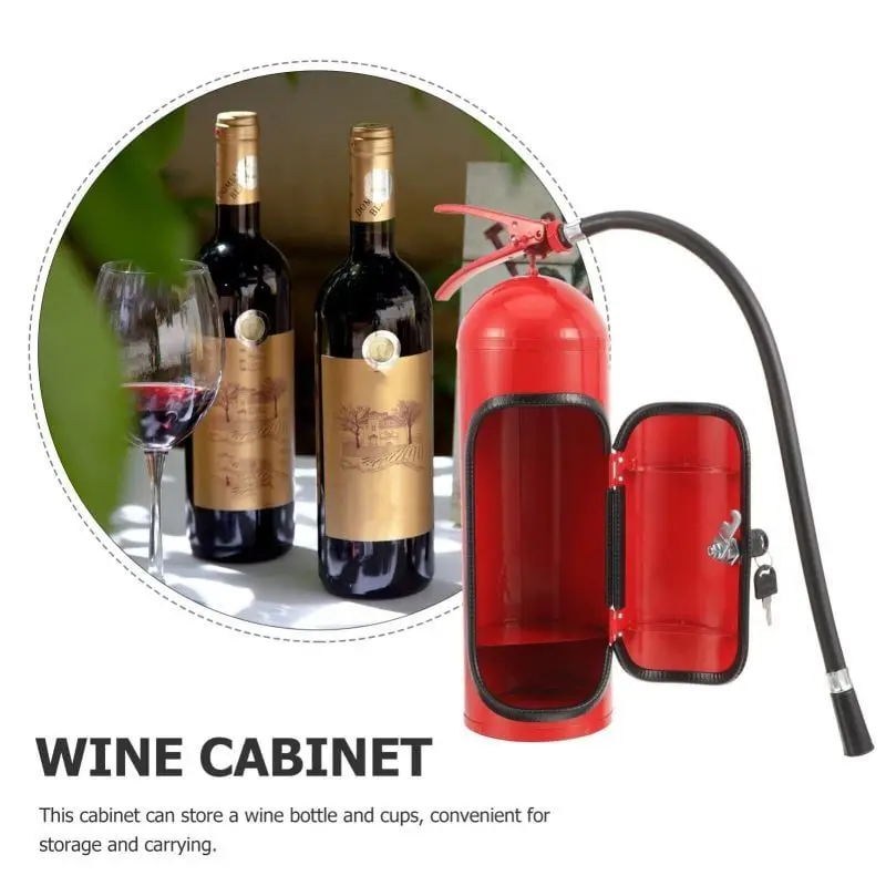 New Fire Extinguisher Mini Bar Novelty Wine Storage Box New Year Birthday Gift For Whisky Loving Fireman Metal Organizer Box