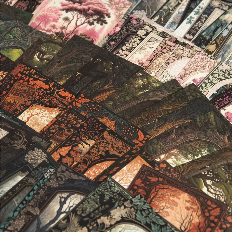 30Pcs Forest landscape Paper Material Junk Journal Planner Scrapbooking Vintage Decorative Collage DIY Craft Craft Paper