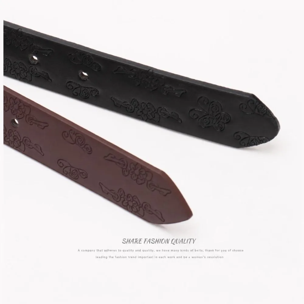 Alloy Pin Buckle Embossed PU Leather Belt Antique Metal Buckle Adjustable Decorative Waist Strap Unisex Design Faux Leather