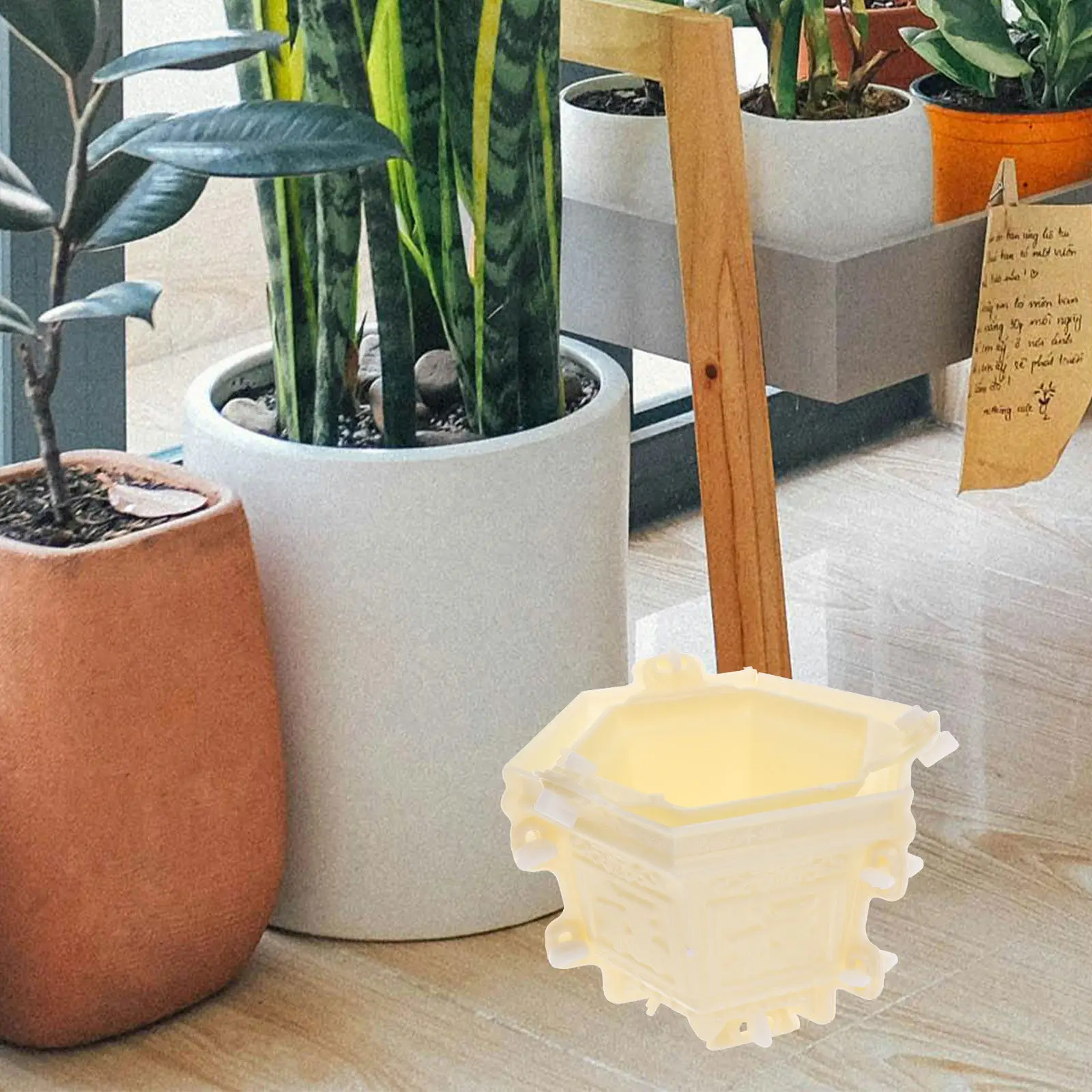 

1Set Flower Pot Mold ABS Plastic Concrete Planter Mold for DIY Crafts Succulent Planters Cement Clay Molds Planter Molds