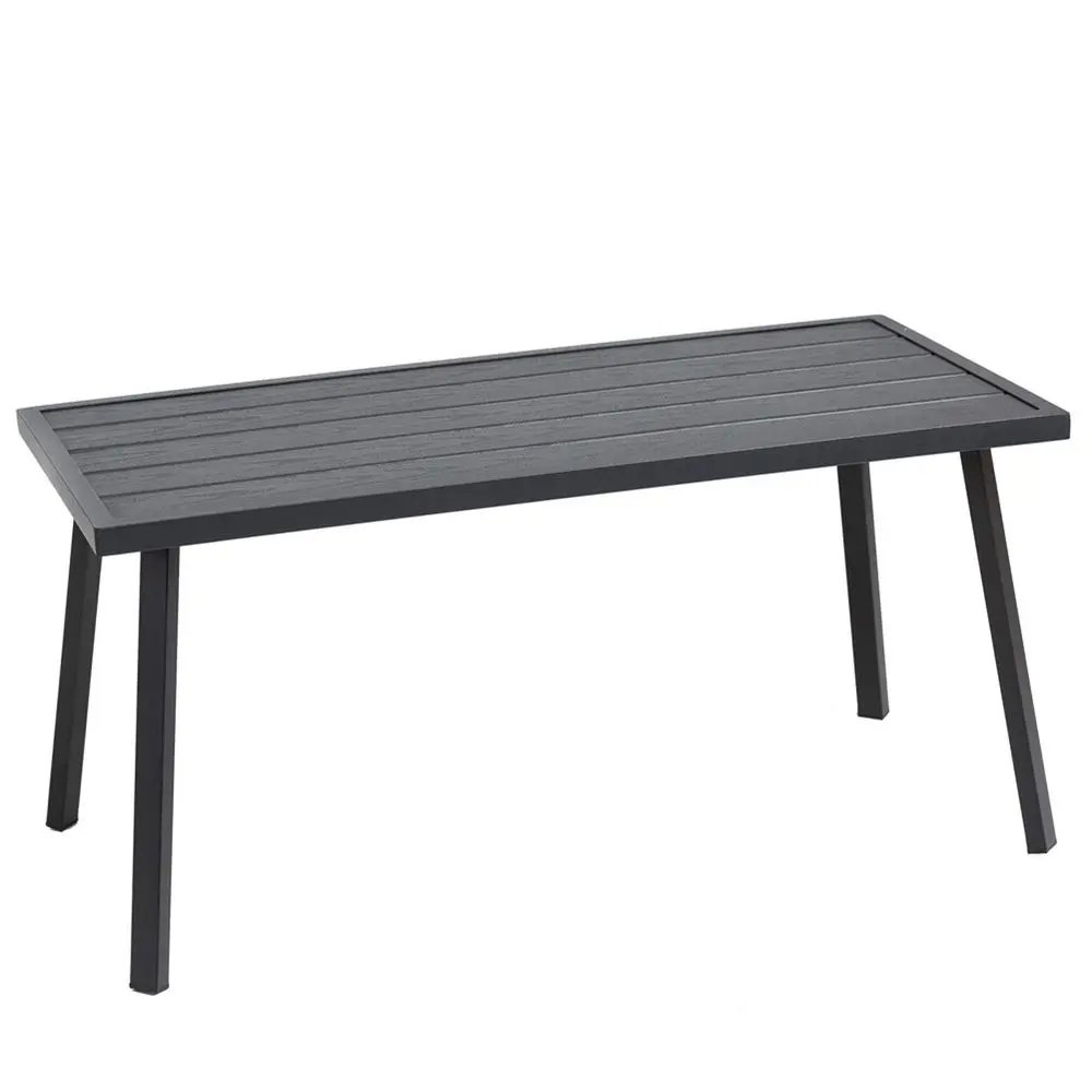 

Small Metal Outdoor Coffee Side Table for Outside Patio, Rectangle, Black