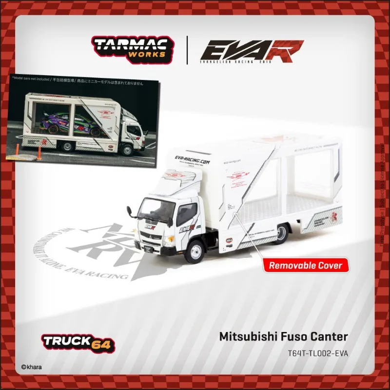 tw-1-64-mitsubishi-fuso-canter-eva-racing-container-truck-realistic-alloy-car-model-boys'-toy-adult-collection-piece