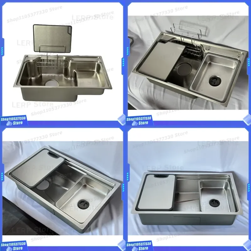 Lemansi 7545 Modern Handcrafted Undercounter Kitchen Sink Single Bowl 304 Stainless Steel Durable Design for Home Durable 304