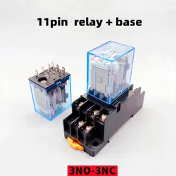 HH53P MY3NJ,Micro Small Electromagnetic Lntermediate Relay,With Base,11Pin,3NO/3NC,5A 110/220VAC,12/24VDC,Electrical Equipment