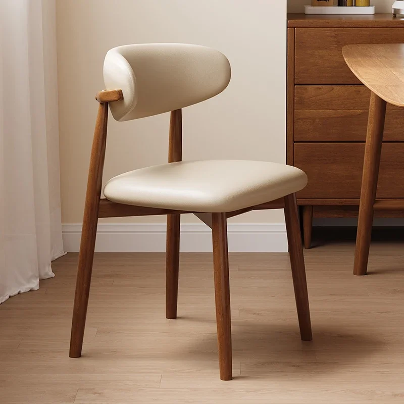 

Обеденный стул из цельного дерева, новинка 2025 года, спинка стула, домашний светильник, роскошный элитный ресторан, отель, интернет-дизайн знаменитостей, обеденный вкладка