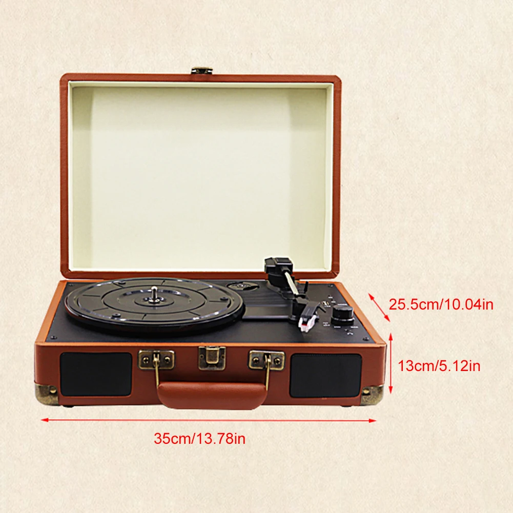Bluetooth-Compatible Turntable Record Player Retro Vinyl Record Player Nostalgic Style Record Player for Entertainment