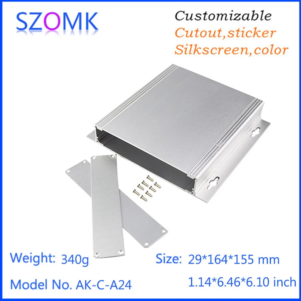 1Piece 29*164*155mm szomk wall mounting aluminum extrusion junction box diy box pcb aluminum case for electronics control box