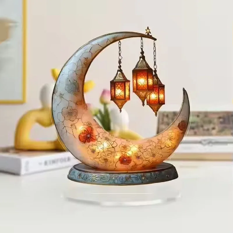 

2025 Ramadan Led Candlestick Star Moon Light Ornaments Eid Mubarak Home Decoration Islamic Muslim Party Gift Ramadan