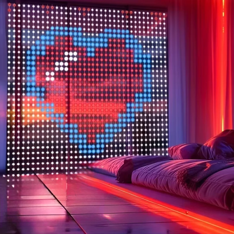 

Smart LED Curtain Light APP Control RGB Dimmable DIY Pattern Music Ambient Lighting For Home Holiday Party Christmas Decoration