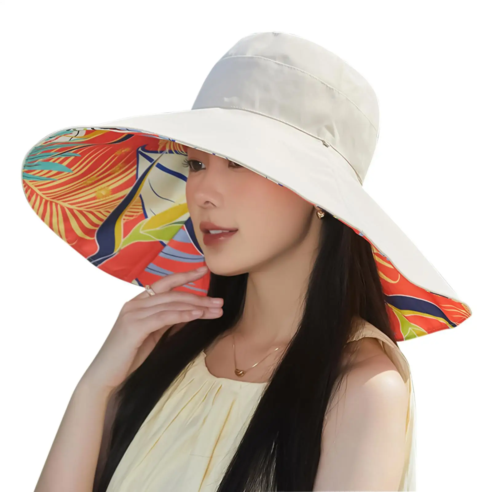 في الهواء الطلق قبعة الشمس طوي الشمس الظل قبعة الأزهار نمط Sunhat الملابس والاكسسوارات لتسلق الدراجات في الهواء الطلق جولف النساء