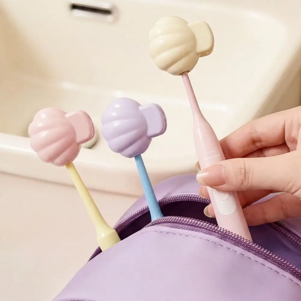 Universal Fit Toothbrush Head Cover Ventilated Clip-On Protective Cap Organizer Spring Clasp Plastic Toothbrush Cover