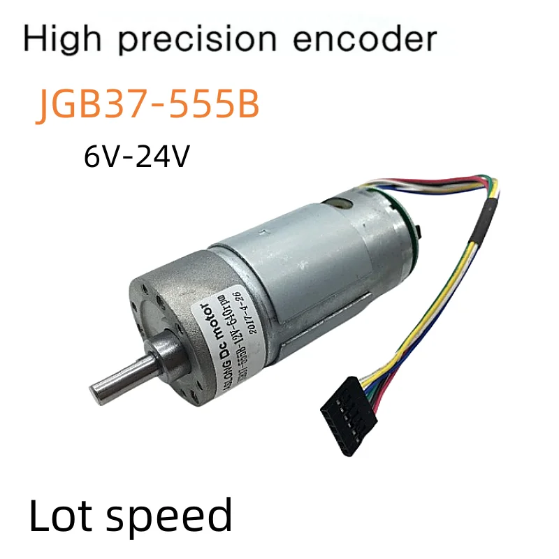 

JGB37-555B 6V~24V High torque DC Gear Motor With High Precision Encoder Speed Encoder Motor General 12V 640RPM or Choose Other