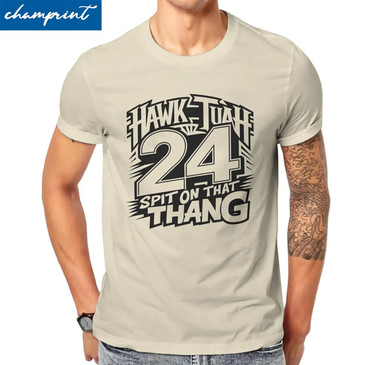 Hawk Tuah 2024 Spit on That Thang Vintage T Shirts for Men 100% Cotton Funny T-Shirt Crewneck  Tee Shirt Short Sleeve Clothes