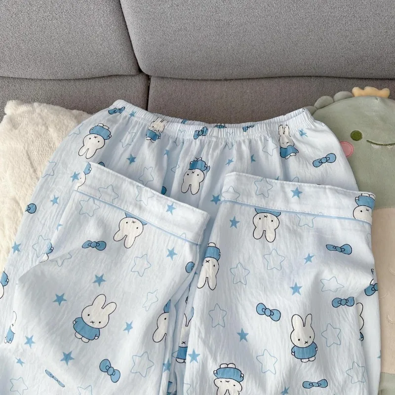 Neuer Miffy-Kaninchen-Cartoon-Pyjama, süßer Mädchenanzug, bequem, atmungsaktiv, zum Tragen im Freien, langärmelige Hose, lässiger Hausanzug. – Detail 5