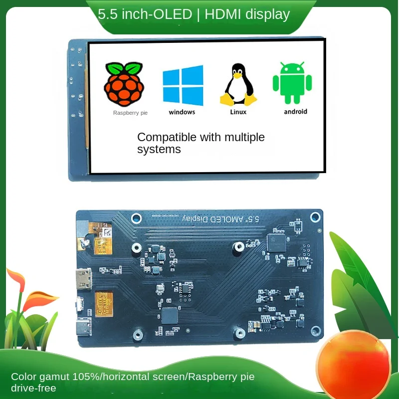 5.5-Inch Ultra-Clear HDMI Mini Display 1280*720P Horizontal Screen OLED Raspberry Pi Development Board Computer Auxiliary